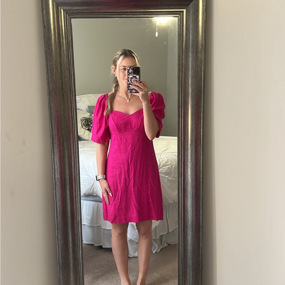 Target linen dress (pink, S)